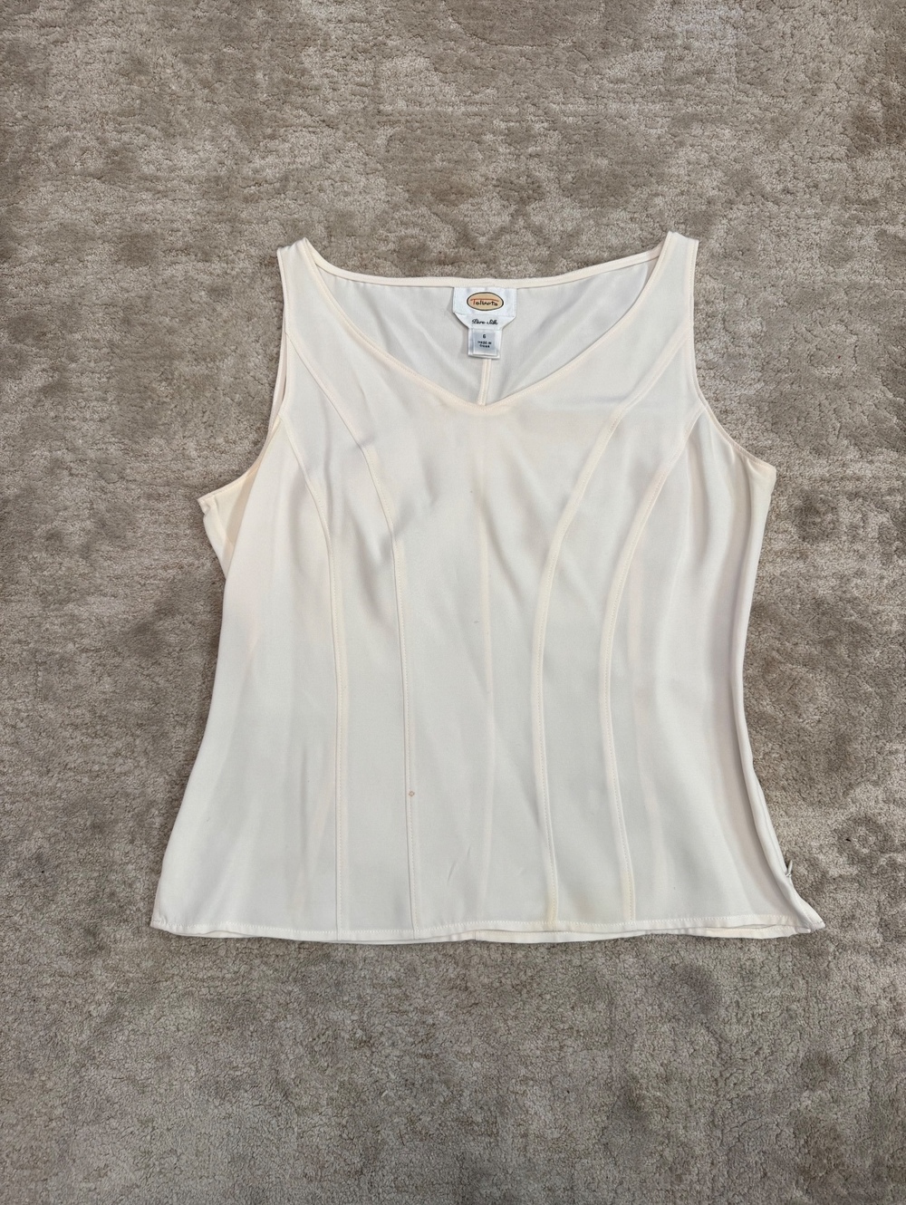 Talbots Pure Silk Blouse Womens Size 6 Ivory Cream